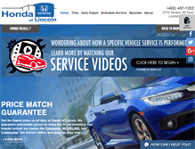 Tablet Screenshot of hondaoflincolnservice.com